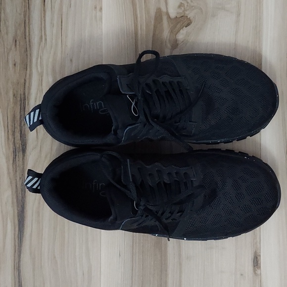 Infinity by Cherokee Women's Fly Black Speckled Athletic Lace Up Shoes - Picture 2 of 7